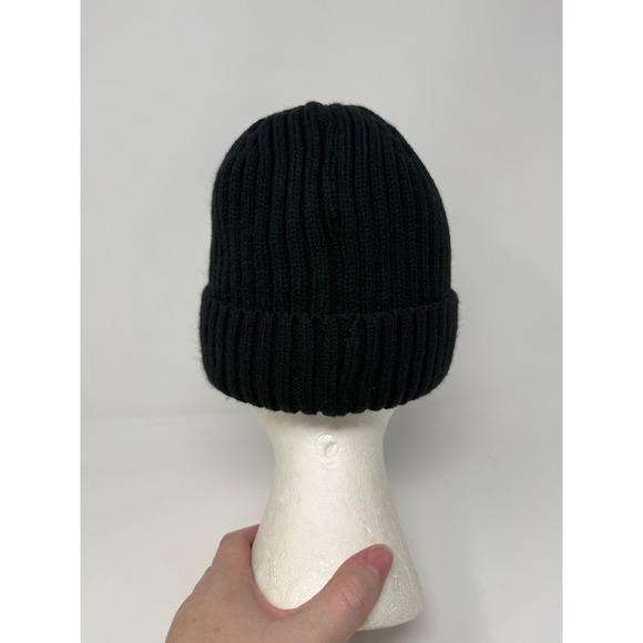 Canada Weather Gear Black Ribbed Knit Beanie with Embroidered Patch - Picture 4 of 8